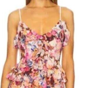 NWT ELLIATT Perla Maxi Dress in Floral Multi Pink White Formal Gown  M MSRP 315